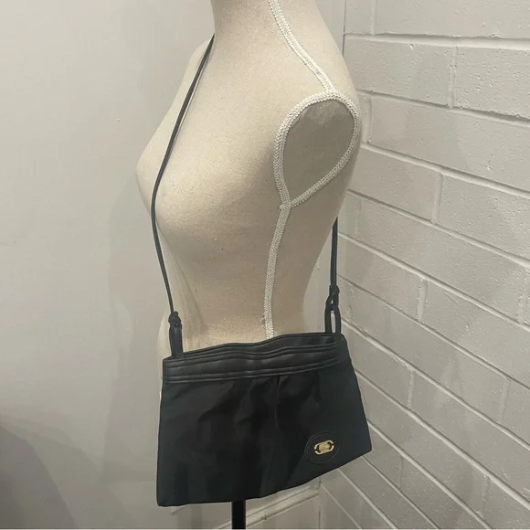 Women’s Vinyl Black Crossbody Bag (Marked CCC on Zippers) - Picture 7 of 7